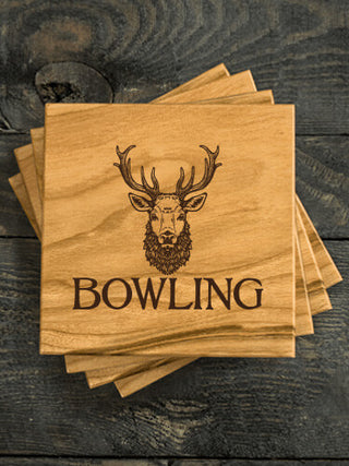 Old Stag : Coasters - Engraved