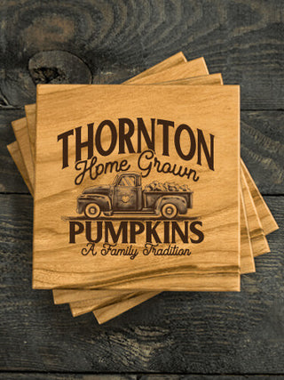 Pumpkins : Coasters - Engraved