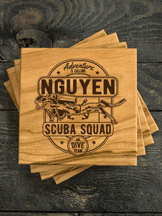Scuba : Coasters - Engraved