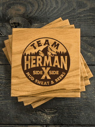 Team Side By Side : Coasters - Engraved