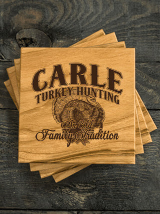 Turkey Hunting Family Tradition : Coasters - Engraved