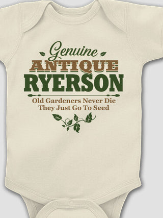 Genuine Antique Gardener : Printed Baby Bodysuits