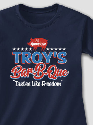 All American BBQ : Adult Ladies Fitted T-Shirt
