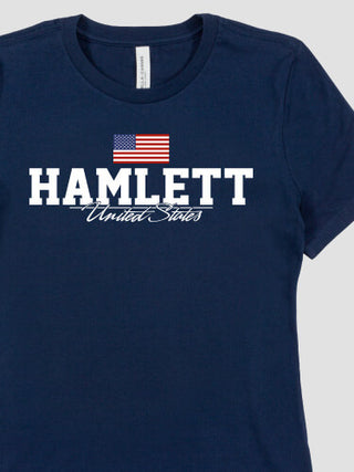 American Flag : Premium Ladies T-Shirts