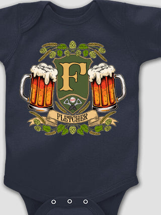 Beer Coat Of Arms : Printed Baby Bodysuits