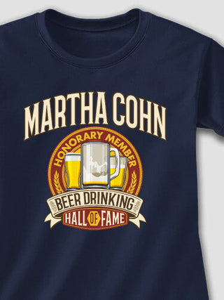 Beer Drinking Hall Of Fame : Adult Ladies Fitted T-Shirt