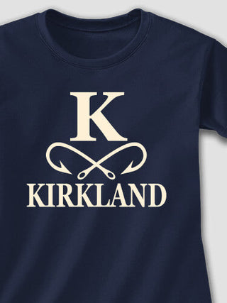 Fishing Monogram : Adult Ladies Fitted T-Shirt