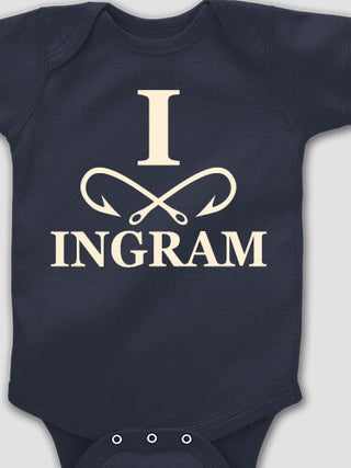 Fishing Monogram : Printed Baby Bodysuits