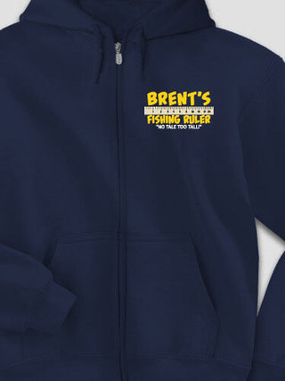 Fishing Ruler : Embroidered Zip Hoodies