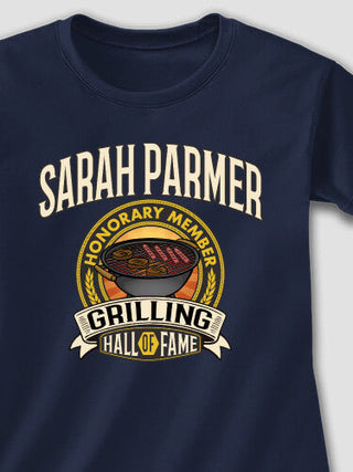 Grilling Hall Of Fame : Adult Ladies Fitted T-Shirt