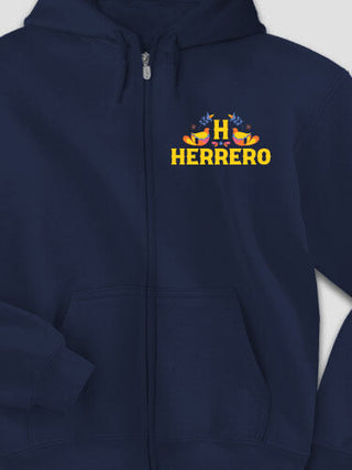 Hispanic Monogram : Embroidered Zip Hoodies