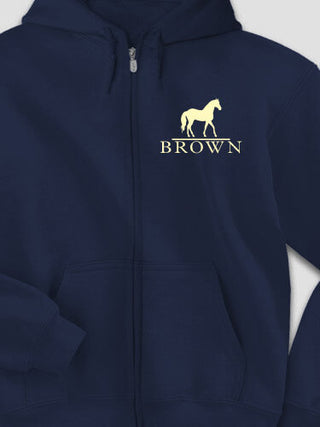 Horse : Embroidered Zip Hoodies