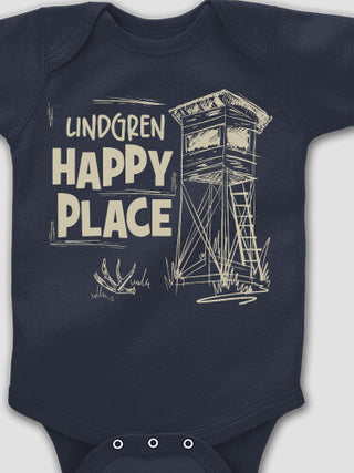 Hunting Happy Place : Printed Baby Bodysuits