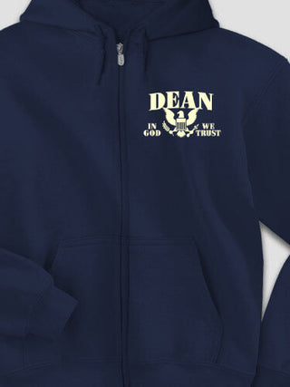 In God We Trust : Embroidered Zip Hoodies