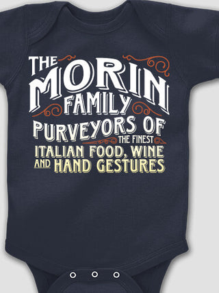 Italian Hand Gestures : Printed Baby Bodysuits