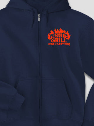 Legendary BBQ : Embroidered Zip Hoodies