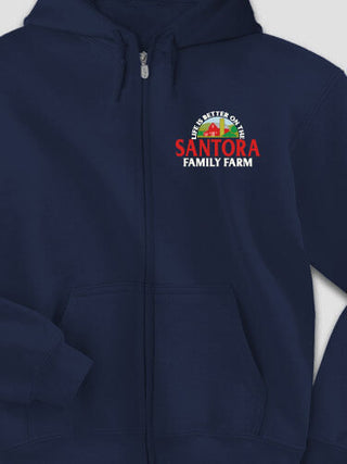 Life Is Better Farm : Embroidered Zip Hoodies