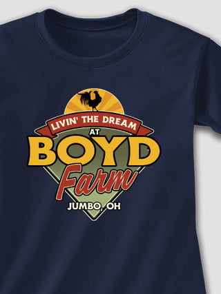 Livin' The Dream Farm : Adult Ladies Fitted T-Shirt