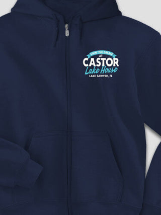 Livin' The Dream Lake House : Embroidered Zip Hoodies