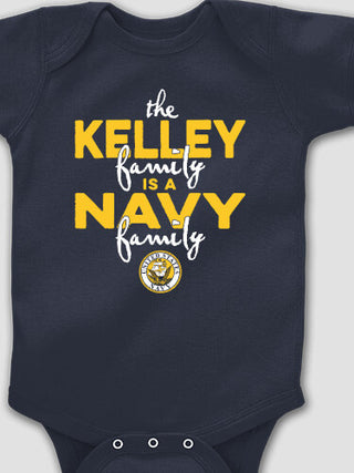 Navy Family : Printed Baby Bodysuits
