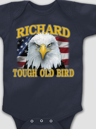 Patriotic Tough Old Bird : Printed Baby Bodysuits