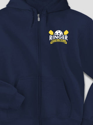 Pickleball : Embroidered Zip Hoodies