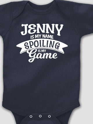 Spoiling Is My Game : Printed Baby Bodysuits