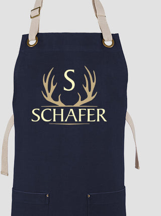 Antler Monogram : Printed Canvas Work Aprons