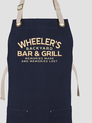 Backyard Bar and Grill : Printed Canvas Work Aprons