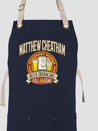 Beer Drinking Hall Of Fame : Printed Canvas Work Aprons