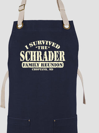 I Survived Reunion : Printed Canvas Work Aprons