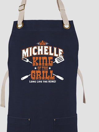 King of the Grill : Printed Canvas Work Aprons