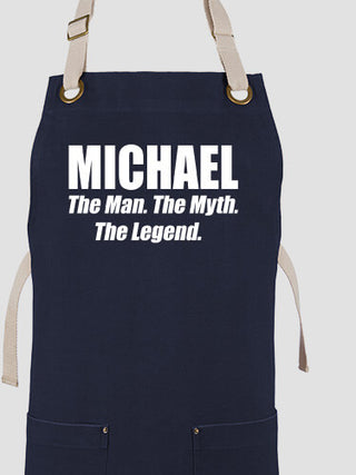 Man Myth Legend : Printed Canvas Work Aprons