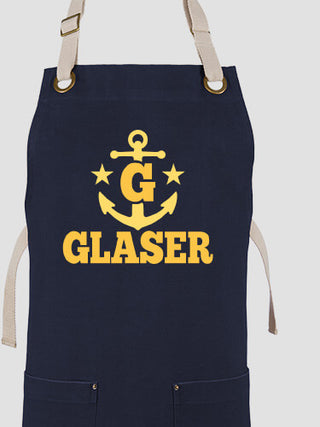 Nautical Monogram : Printed Canvas Work Aprons