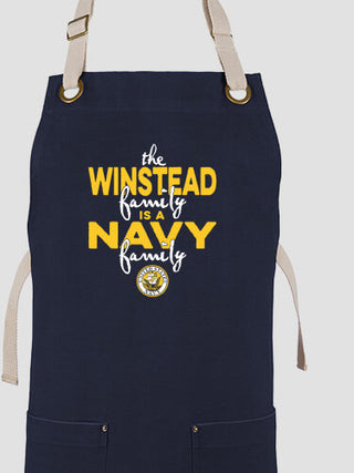 Navy Family : Printed Canvas Work Aprons