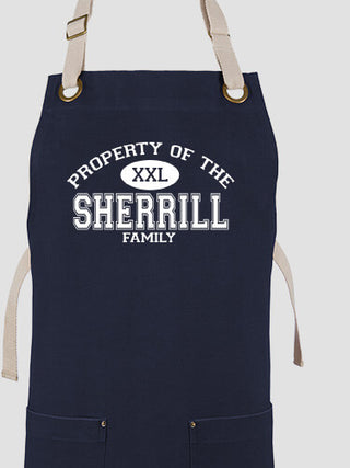 Property of Family : Printed Canvas Work Aprons