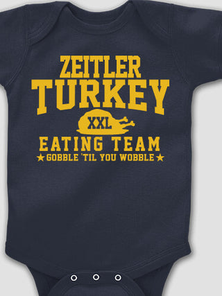 Turkey Eating Team : Printed Baby Bodysuits