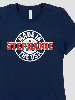 USA Stamp : Premium Ladies T-Shirts