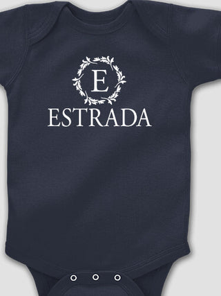 Wreath Monogram : Printed Baby Bodysuits