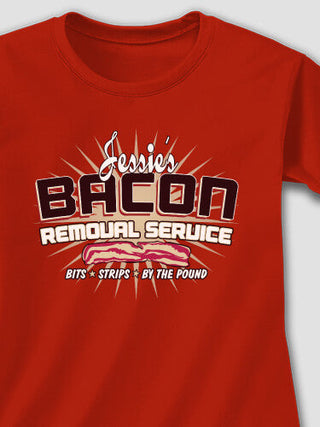 Bacon Removal Service : Adult Ladies Fitted T-Shirt