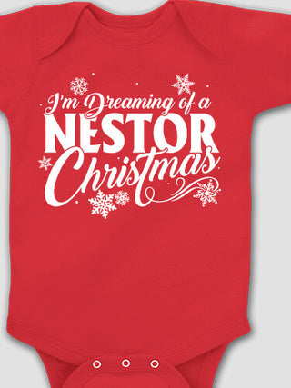 Dreaming Of Christmas : Printed Baby Bodysuits