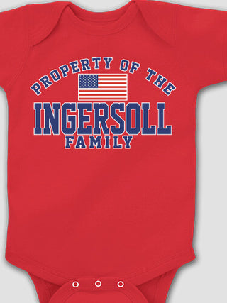 Property of Flag : Printed Baby Bodysuits