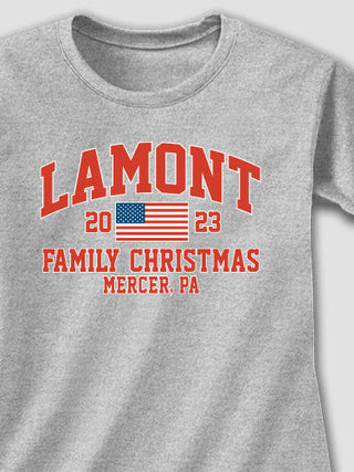 American Christmas Varsity : Adult Ladies Fitted T-Shirt