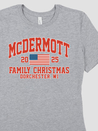 American Christmas Varsity : Premium Ladies T-Shirts