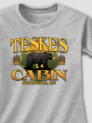 Bear Cabin : Adult Ladies Fitted T-Shirt