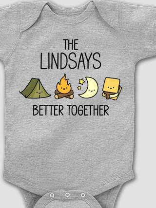 Better Together Camping : Printed Baby Bodysuits