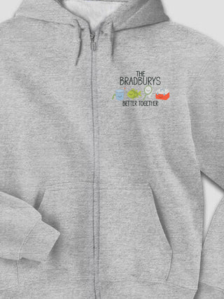 Better Together Fishing : Embroidered Zip Hoodies