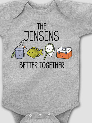Better Together Fishing : Printed Baby Bodysuits