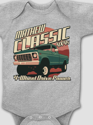 Classic 4X4s : Printed Baby Bodysuits