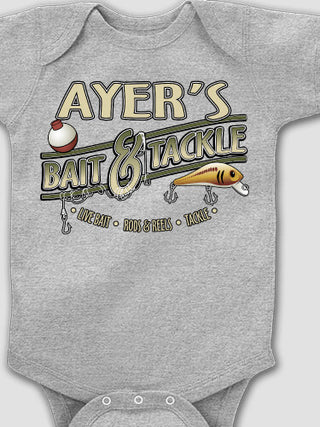Classic Bait and Tackle : Printed Baby Bodysuits